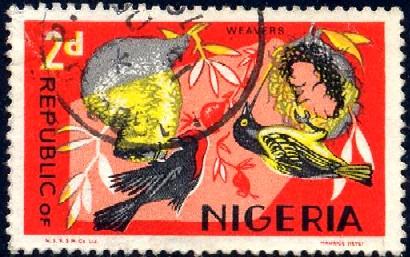 Bird, Village Weaver, Nigeria stamp SC#187 used