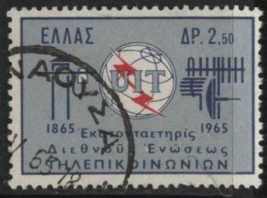 Greece 820 (used) 2.50d ITU centenary (1965)