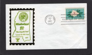 1337 Mississippi, FDC Lone Star cachet address erased