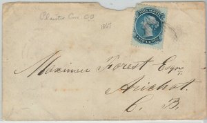 54347  -  CANADA -  POSTAL HISTORY   -  Early  COVER 1867