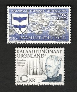 Gronland Greenland Sc #242 #252 Jonathan Petersen Kalaallit Nunaat / used stamps