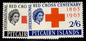PITCAIRN ISLANDS QEII SG34-35, 1963 red cross set, LH MINT.
