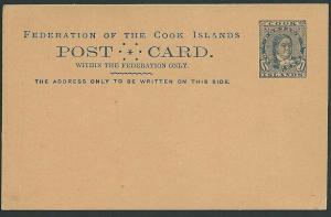 COOK ISLANDS c1900 1d Makea postcard fine unused...........................46908