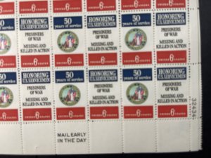 U.S.# 1421-MINT/NEVER HINGED-PANE OF 50--POW'S AND MIA/SOLDIERS--1970