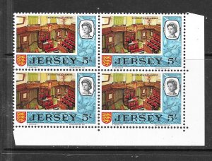 Jersey #19  5sh Baliwick Issues Margin block of 4  (MNH) CV $28.00