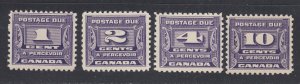 Canada B.O.B. J11-J14 Mint Postage Due Stamp Set