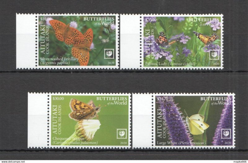 2020 Aitutaki Butterflies !!! Sale Flora & Fauna Set ** Nw712