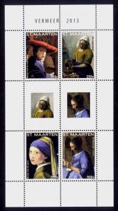 St. Martin Sc# 53 MNH Vermeer Paintings (M/S of 4)