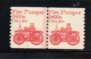 #1908 MNH Line Pair  #9 20c Fire Pumper 1981-84 Issue