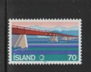 ICELAND #510 1978 SKFIOARA BRIDGE MINT VF NH O.G