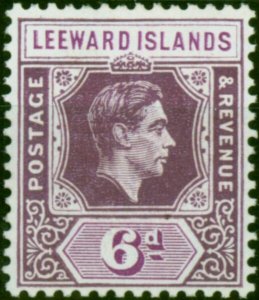 Leeward Is 1942 6d Dp Dull Purple & Bright Purple SG109a Ordin Paper Fine & F...