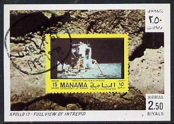 Manama 1970 Space Flight imperf m/sheet showing Apollo 12...
