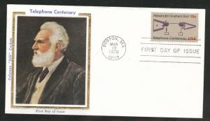 1683 FDC Alexander Bell stamp on COLORANO SILK Cache U/A