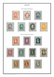 Brazil Brasil 1843-2021 PDF (DIGITAL)  STAMP ALBUM PAGES