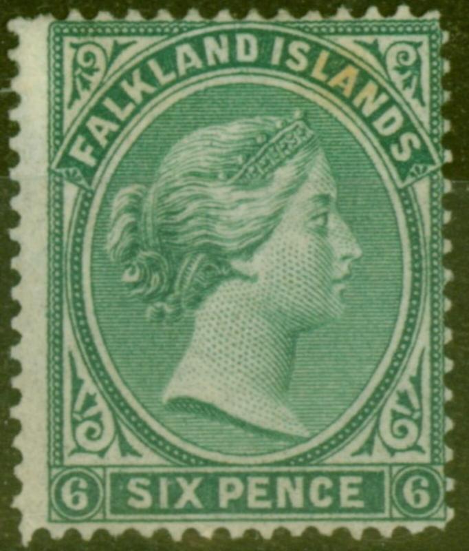 Falkland Is 1878 6d Blue Green SG3 Fine Unused