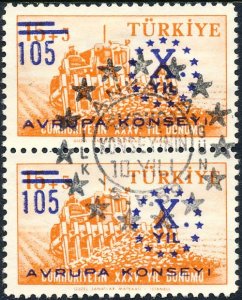 Turkey 1959 Sc 1440 Council of Europe Ankara CDS 2 Stamp U