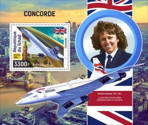 Chad - 2021 Supersonic Airliner Plane - Stamp Souvenir Sheet - TCH210520b 