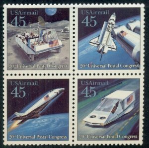 (D) USA #C122-C125  Future Mail Delivery Block of 4 MNH.Photo Standard