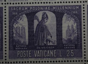 1966 Vatican Scott 435 - 1/2 Sheet The 1000th Anniversary of Christianity