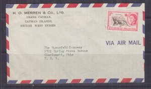 Islas Caimán, Cubierta aéreo c1955 a Estados Unidos, qe 1s. Iguana. 