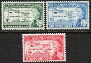 Montserrat Sc #143-145 Mint Hinged