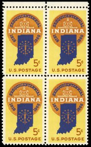 US Sc 1004 MNH BLOCK of 4 - 1966 5¢ Indiana Sesquicentennial - FRESH!