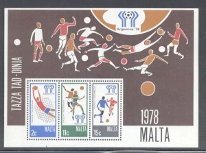 Malta Sc 551a 1978 Soccer World Cupstamp sheet mint NH
