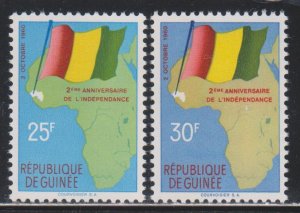 Guinea, Flag & Map (SC# 203-204) MH SET