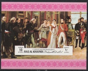 1970 Ras Al Khaimah -  History of France S/Sheet - Mi-Blk. M 95 B IMPERF - MNH