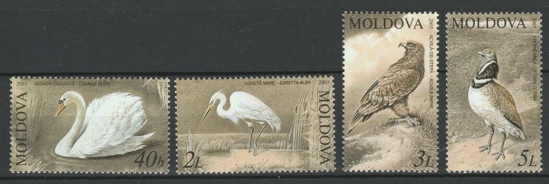Moldova 2003 Birds The Red Book of Moldova 4 MNH stamps