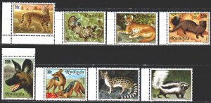 Rwanda. 1981. 1119-26. Predators, fauna. MNH.