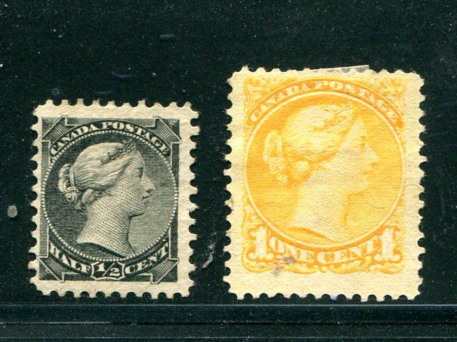 Canada #34, 35  Unused F-VF