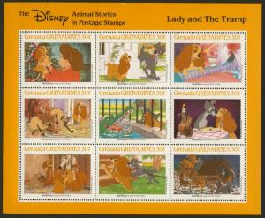 Grenada Grenadines 986-91 MNH Disney, Animal Stories, Elephant, Train, Dogs, Cat