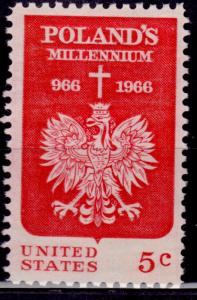 United States, 1966, Polish Eagle and Cross, 5c, sc#1313, MNH