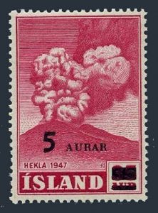 Iceland 283, MNH. Michel 292. Eruption of Hekla Volcano. New value, 1954.