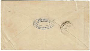 Transvaal 1901 Johannesburg cancel on advertising cover to Natal, censored