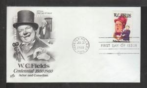 US 1803 W C Fields 1980 Artcraft U/A FDC 