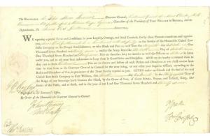 MS2894 1797 EAST INDIA Co MILITARY COMMISSION DOCUMENT Signed *Speke*Cowper*etc