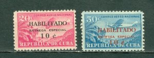 CUBA 1960 AIR-SPECIAL DELIVERY  #E29-30 SET   MINT NO  THINS