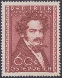 AUSTRIA Sc # 569 MINT MNH, PART SET. MORITZ MICHAEL DAFFINGER, PAINTER