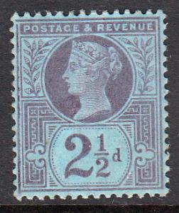 GB QV 1887 2.5d Purple Blue Jubilee SG201 Mint Hinged