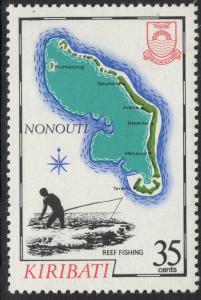 KIRIBATI SG203w 1983 35c ISLAND MAPS WMK INVERTED MNH