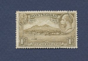 MONTSERRAT - Scott 82 - used very light cancel - 1 Shilling KGV - 1932