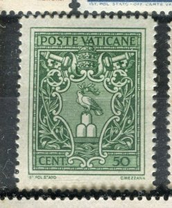 VATICAN; 1945 early Pictorial issue fine Mint hinged 50c. value