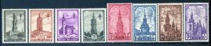 Belgium B256-63, 1939 BelfriesIssue, Mint LH