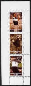 CONGO KIN. - 2000 - Tiger Woods  - Perf 3v Sheet - M N H - Private Issue