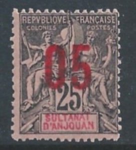 Anjouan #24 NH 25c Navigation & Commerce Issue Surcharged