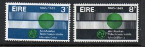 Ireland Sc 198-199 1965 ITU Anniversary stamp set mint NH