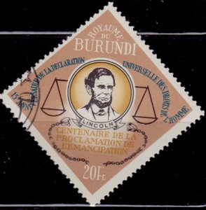 Burundi, 1963, Declaration of Human Rights, 20f, used with gum