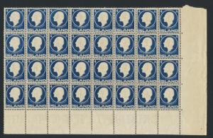 ICELAND 1911, 4a CORNER MARGIN BLOCK OF 32, NH Sc#88 CAT$190 (SEE BELOW)